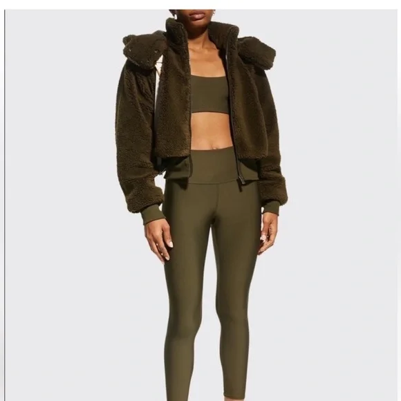 ALO Yoga Dark Brown Teddy Jacket - Picture 2 of 15